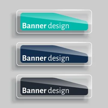 Vector transparency banners with glass elements. Stock Illustration