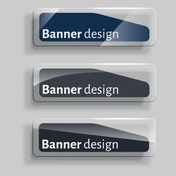 Vector transparency banners with glass elements. Illustrazione stock