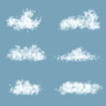 Vector Transparency Gradient Clouds Set Stock Illustration