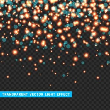 Vector with transparency light effect sparklers. Stock Illustration