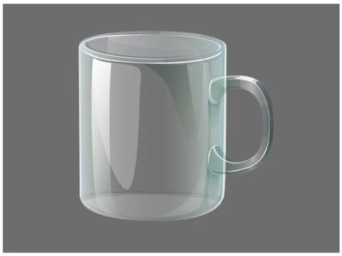Vector transparent - clear glass - mug - layout for souvenir Stock Illustration