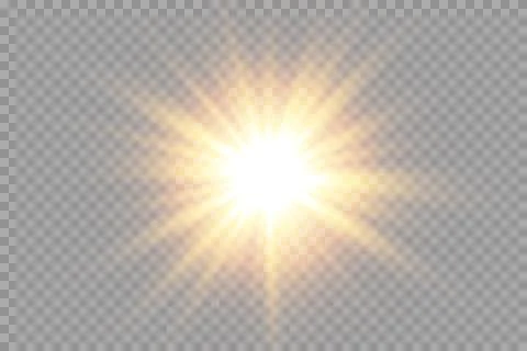 Vector transparent golden sunlight special lens flare light effect. sun glare on Illustrazione stock