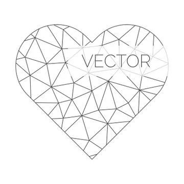 Vector transparent polygonal grey heart symbol Stock Illustration