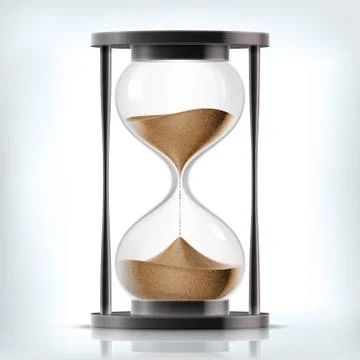 Vector transparent sand hourglass Stock Illustration