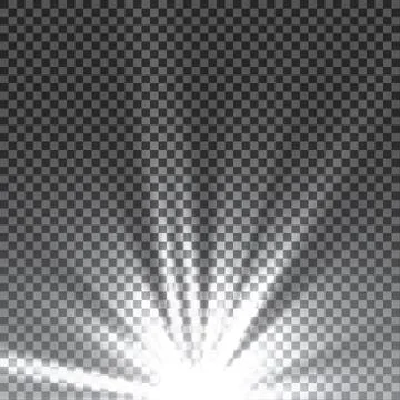Vector transparent sunlight special lens flare light effect. Sun flash with rays Stock Illustration