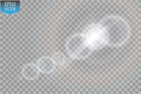 Vector transparent sunlight special lens flare light effect. Sun flash with rays Stock Illustration