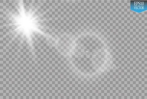 Vector transparent sunlight special lens flare light effect. Sun flash with rays Stock Illustration