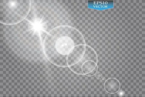Vector transparent sunlight special lens flare light effect. Sun flash with rays Stock Illustration