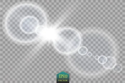 Vector transparent sunlight special lens flare light effect. Sun flash with rays Stock Illustration