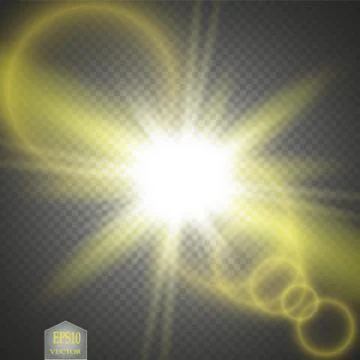 Vector transparent sunlight special lens flare light effect. Sun flash with rays 스톡 일러스트