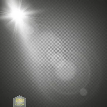 Vector transparent sunlight special lens flare light effect. Sun flash with rays Stock Illustration