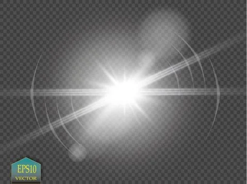 Vector transparent sunlight special lens flare light effect. Sun flash with rays Stock Illustration