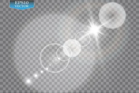 Vector transparent sunlight special lens flare light effect. Sun flash with rays Stock Illustration