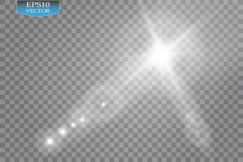 Vector transparent sunlight special lens flare light effect. Sun flash with rays Illustrazione stock