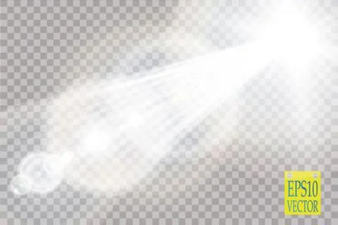 Vector transparent sunlight special lens flare light effect. Sun flash with rays Stock Illustration