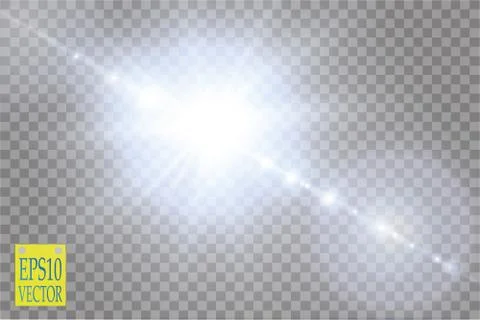 Vector transparent sunlight special lens flare light effect. Sun flash with rays Stock Illustration