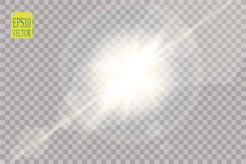Vector transparent sunlight special lens flare light effect. Sun flash with rays Stock Illustration