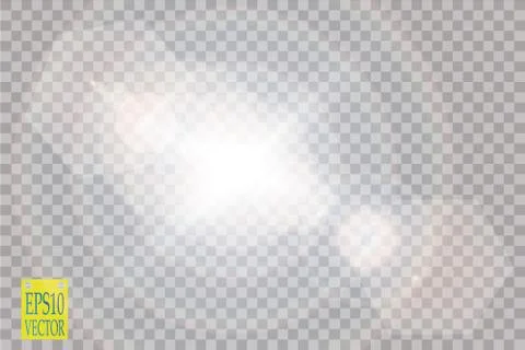 Vector transparent sunlight special lens flare light effect. Sun flash with rays Stock Illustration