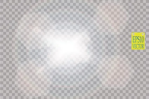 Vector transparent sunlight special lens flare light effect. Sun flash with rays Stock Illustration