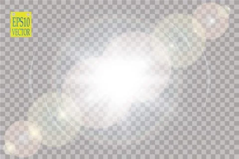 Vector transparent sunlight special lens flare light effect. Sun flash with rays Stock-Illustration