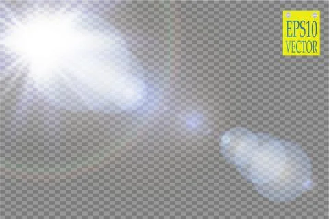 Vector transparent sunlight special lens flare light effect. Sun flash with rays 스톡 일러스트