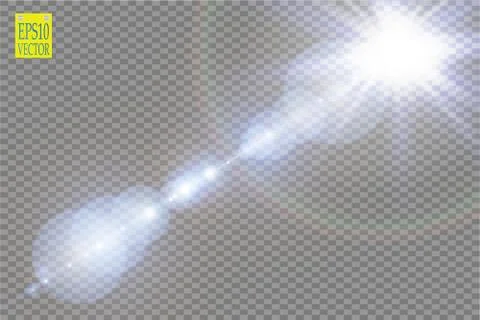 Vector transparent sunlight special lens flare light effect. Sun flash with rays Stock Illustration