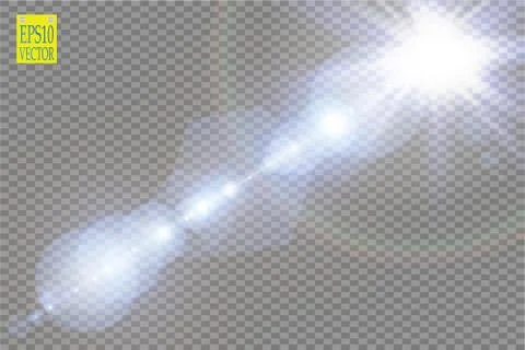 Vector transparent sunlight special lens flare light effect. Sun flash with rays Stock Illustration