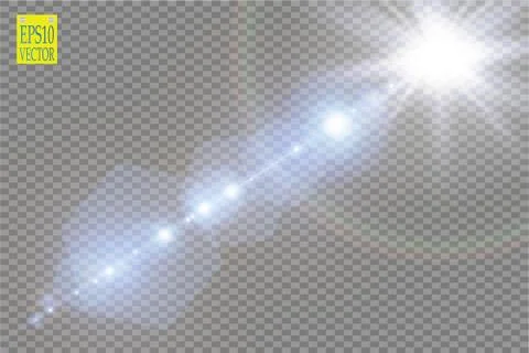 Vector transparent sunlight special lens flare light effect. Sun flash with rays Stock Illustration