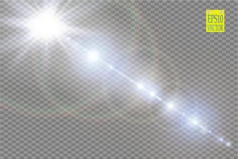 Vector transparent sunlight special lens flare light effect. Sun flash with rays Stock Illustration