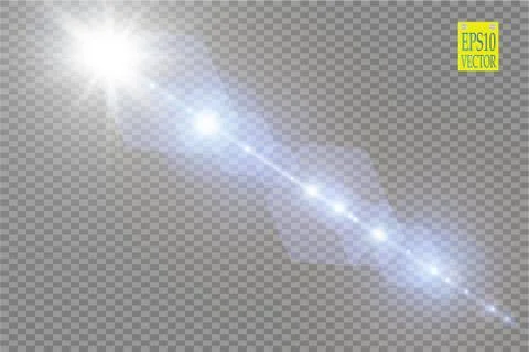 Vector transparent sunlight special lens flare light effect. Sun flash with rays Stock Illustration