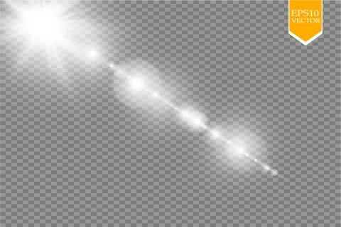 Vector transparent sunlight special lens flare light effect. Sun flash with rays 스톡 일러스트