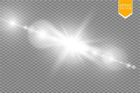 Vector transparent sunlight special lens flare light effect. Sun flash with rays Illustrazione stock