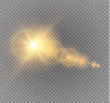 Vector transparent sunlight special lens flare light effect. Sun flash with rays Stock Illustration