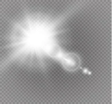 Vector transparent sunlight special lens flare light effect. Sun flash with rays Stock Illustration