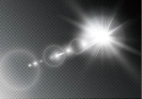 Vector transparent sunlight special lens flare light effect. Sun flash with rays Illustrazione stock