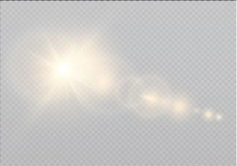 Vector transparent sunlight special lens flare light effect. Sun flash with rays Stock Illustration