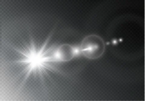 Vector transparent sunlight special lens flare light effect. Sun flash with rays Illustrazione stock