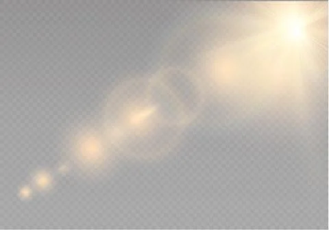 Vector transparent sunlight special lens flare light effect. Sun flash with rays Stock Illustration