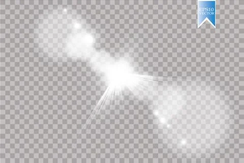 Vector transparent sunlight special lens flare light effect. Sun flash with rays Stock Illustration