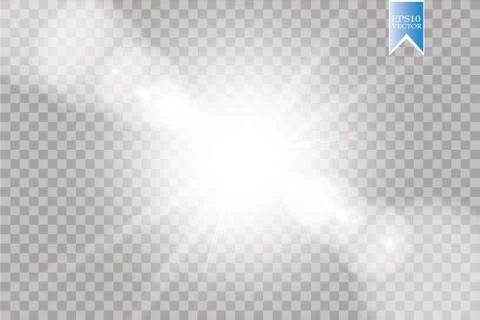 Vector transparent sunlight special lens flare light effect. Sun flash with rays 스톡 일러스트