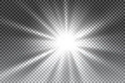 Vector transparent sunlight special lens flare light effect. Sun flash with rays Stock Illustration