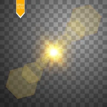 Vector transparent sunlight special lens flare light effect. Stock Illustration