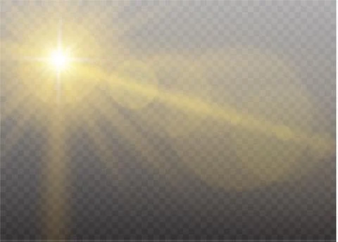 Vector transparent sunlight special lens flare light effect.clouds Stock Illustration