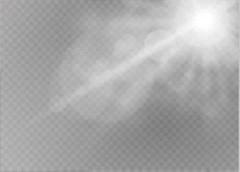 Vector transparent sunlight special lens flare light effect.clouds Illustrazione stock