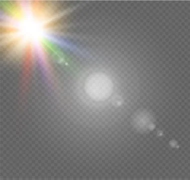 Vector transparent sunlight special lens flare light effect. Sun flash. Stock Illustration