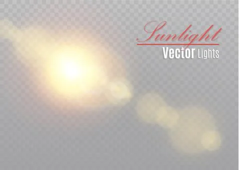 Vector transparent sunlight special lens flare light effect. Christmas abstract Stock Illustration
