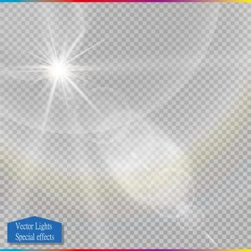 Vector transparent sunlight special lens flare light effect. Stock-Illustration