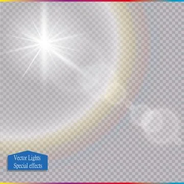 Vector transparent sunlight special lens flare light effect. Stock Illustration