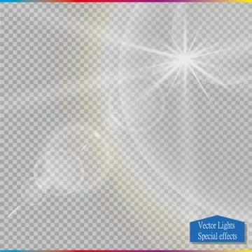 Vector transparent sunlight special lens flare light effect. Stock Illustration