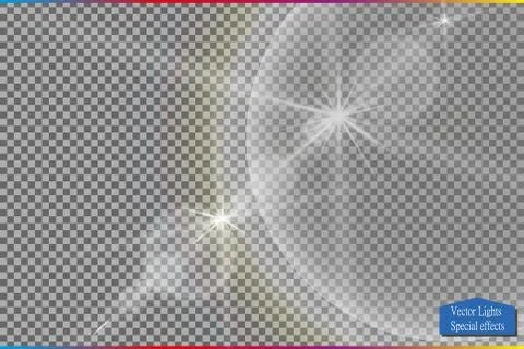 Vector transparent sunlight special lens flare light effect. Stock-Illustration